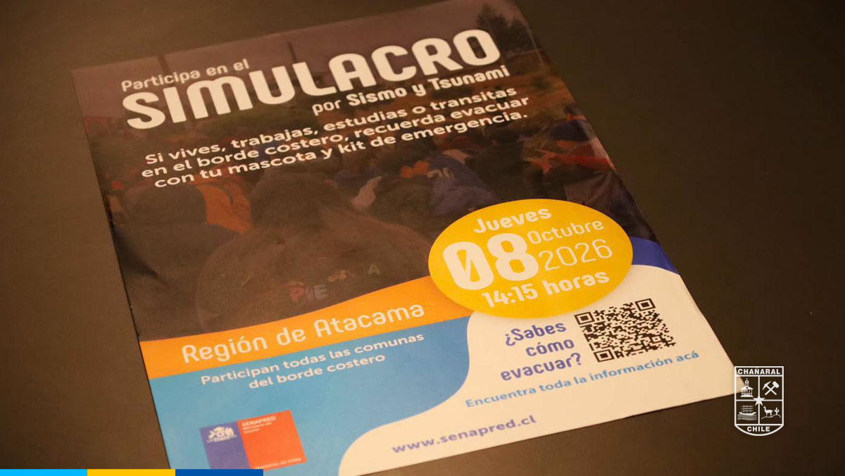 El simulacro se llevara a cabo el proximo 8 de octubre de 2026  a las 14:15 hrs.